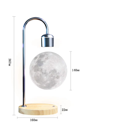 Creative Magnetic Levitation Moon Lamp for Home Decoration and LED Night Light with Wireless Charging