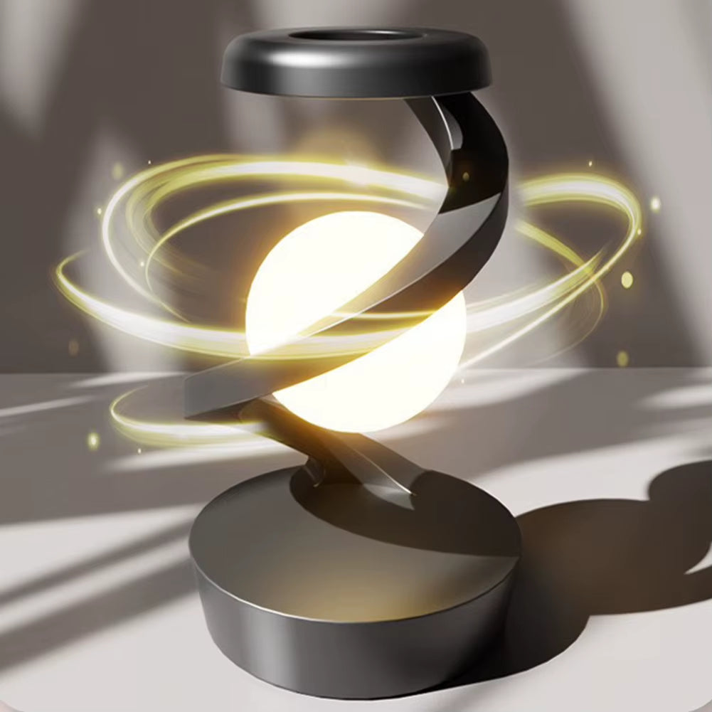 3D Levitating Ball Lamp with Wireless Charging - RGB Rotating Floating Moon LED Table Lamp Decor