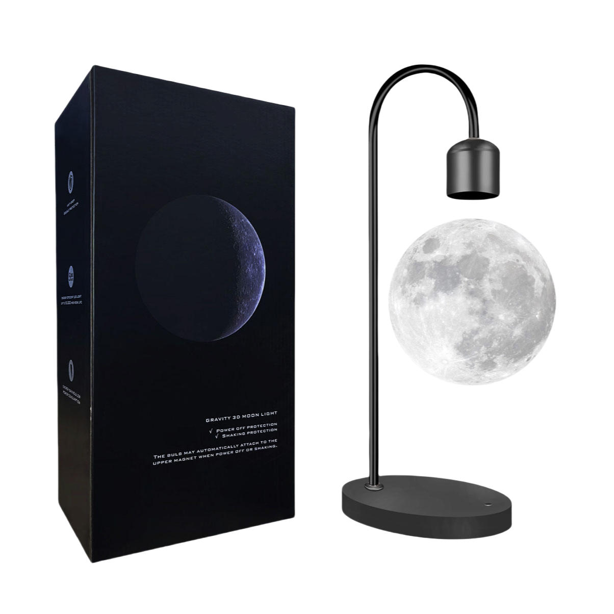 Creative Magnetic Levitation Moon Lamp for Home Decoration and LED Night Light with Wireless Charging