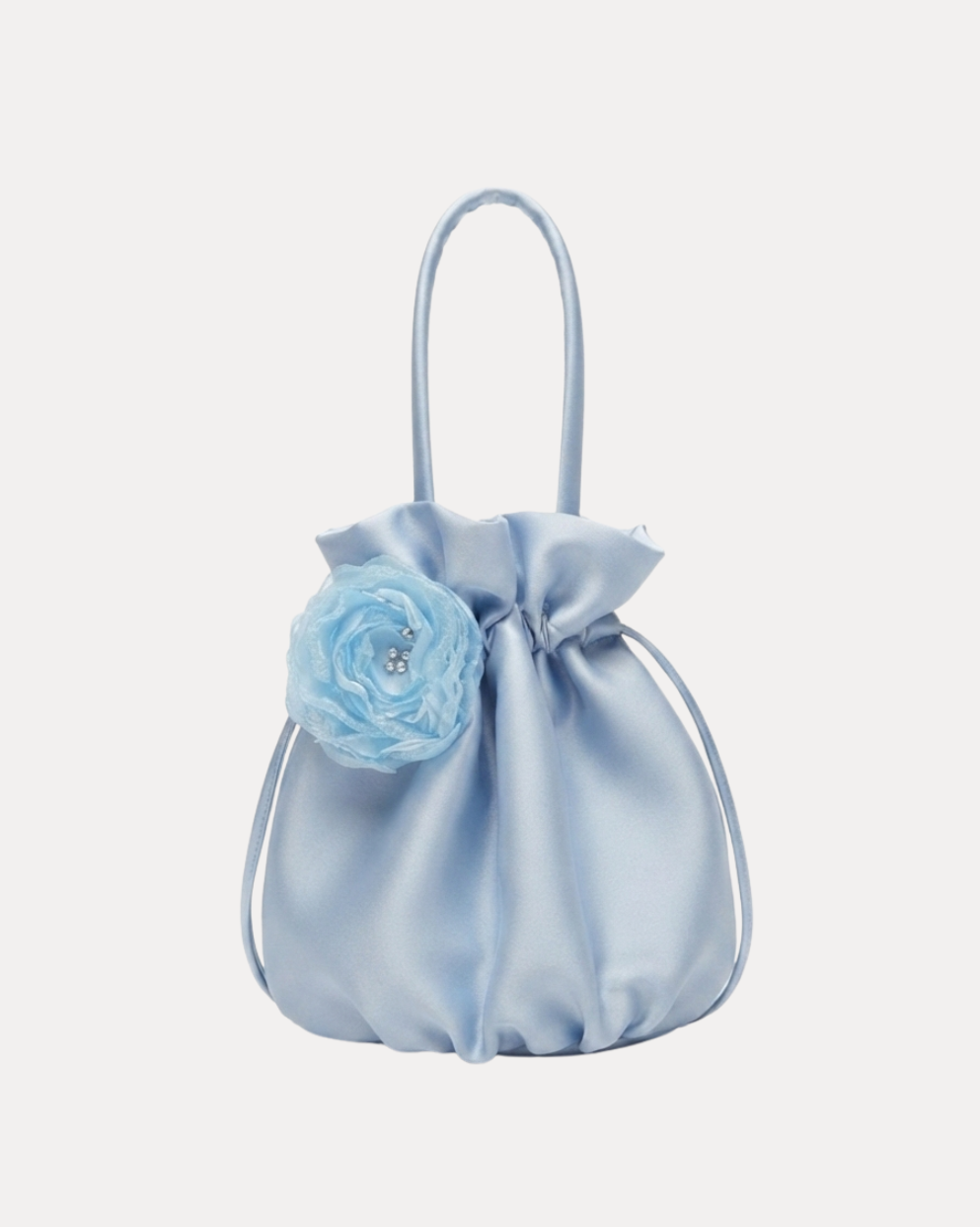 Fleur Satin Pouch Bag — Bluebell