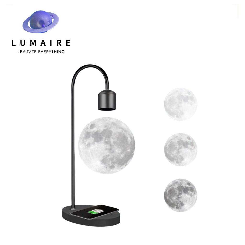 Creative Magnetic Levitation Moon Lamp for Home Decoration and LED Night Light with Wireless Charging