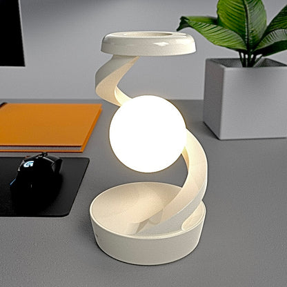 3D Levitating Ball Lamp with Wireless Charging - RGB Rotating Floating Moon LED Table Lamp Decor