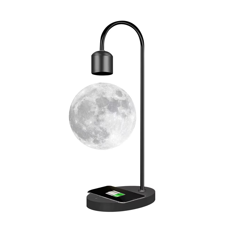 Creative Magnetic Levitation Moon Lamp for Home Decoration and LED Night Light with Wireless Charging